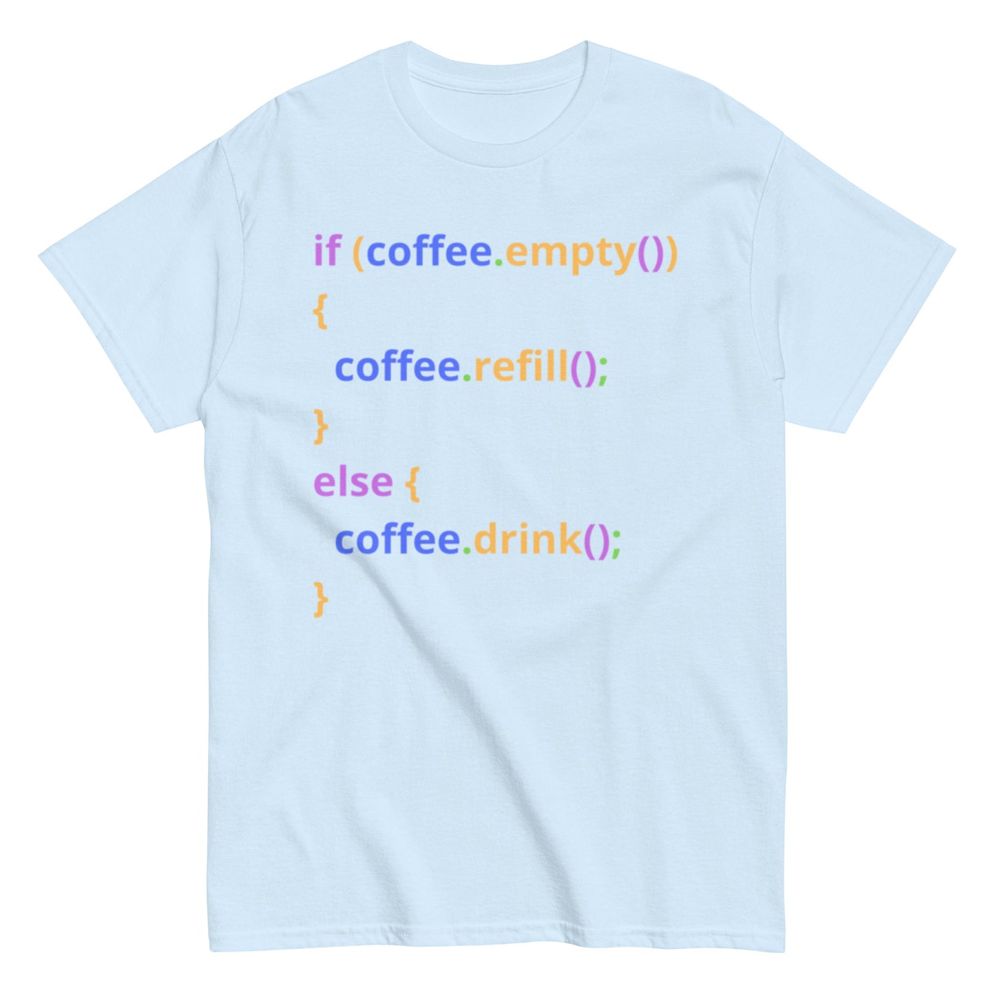 Code & Coffee Men's Classic Tee: JavaScript Snippet for Coffee Lovers