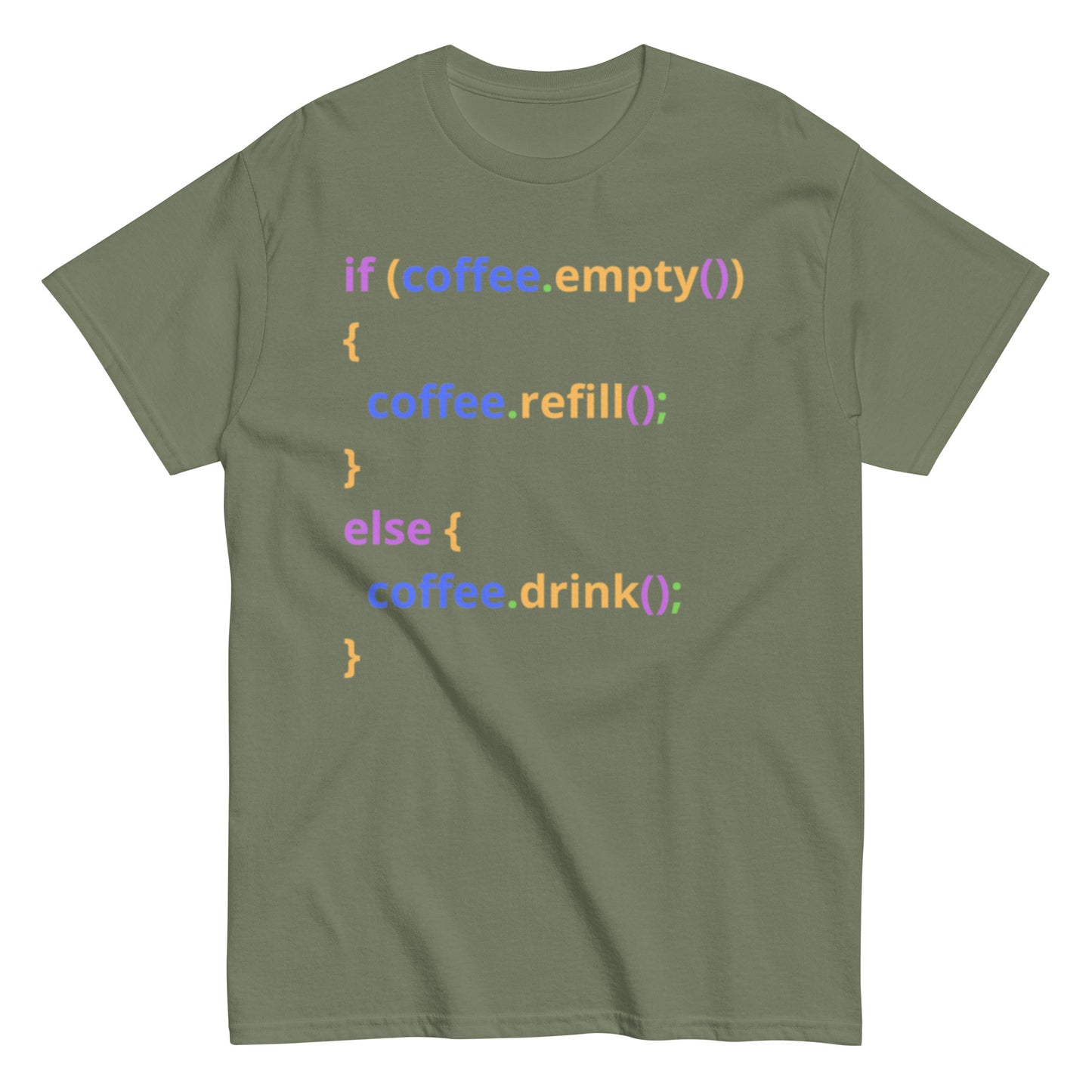 Code & Coffee Men's Classic Tee: JavaScript Snippet for Coffee Lovers